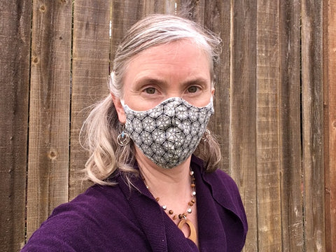 natural honeycomb print cloth face mask
