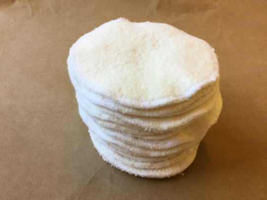 Reusable Organic Facial Cleansing Pads or Nursing Pads Two Ply