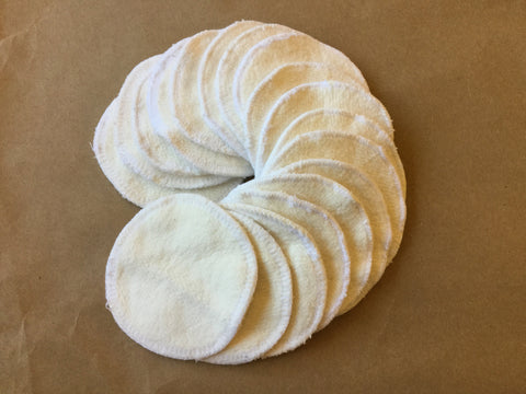 Reusable Organic Facial Cleansing Pads or Nursing Pads Two Ply