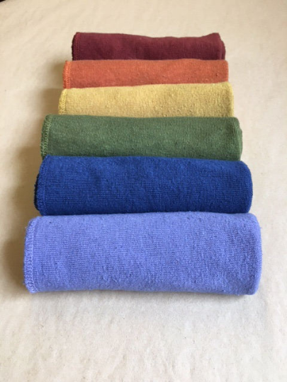 Reusable Washcloths Hand Dyed Set of Six